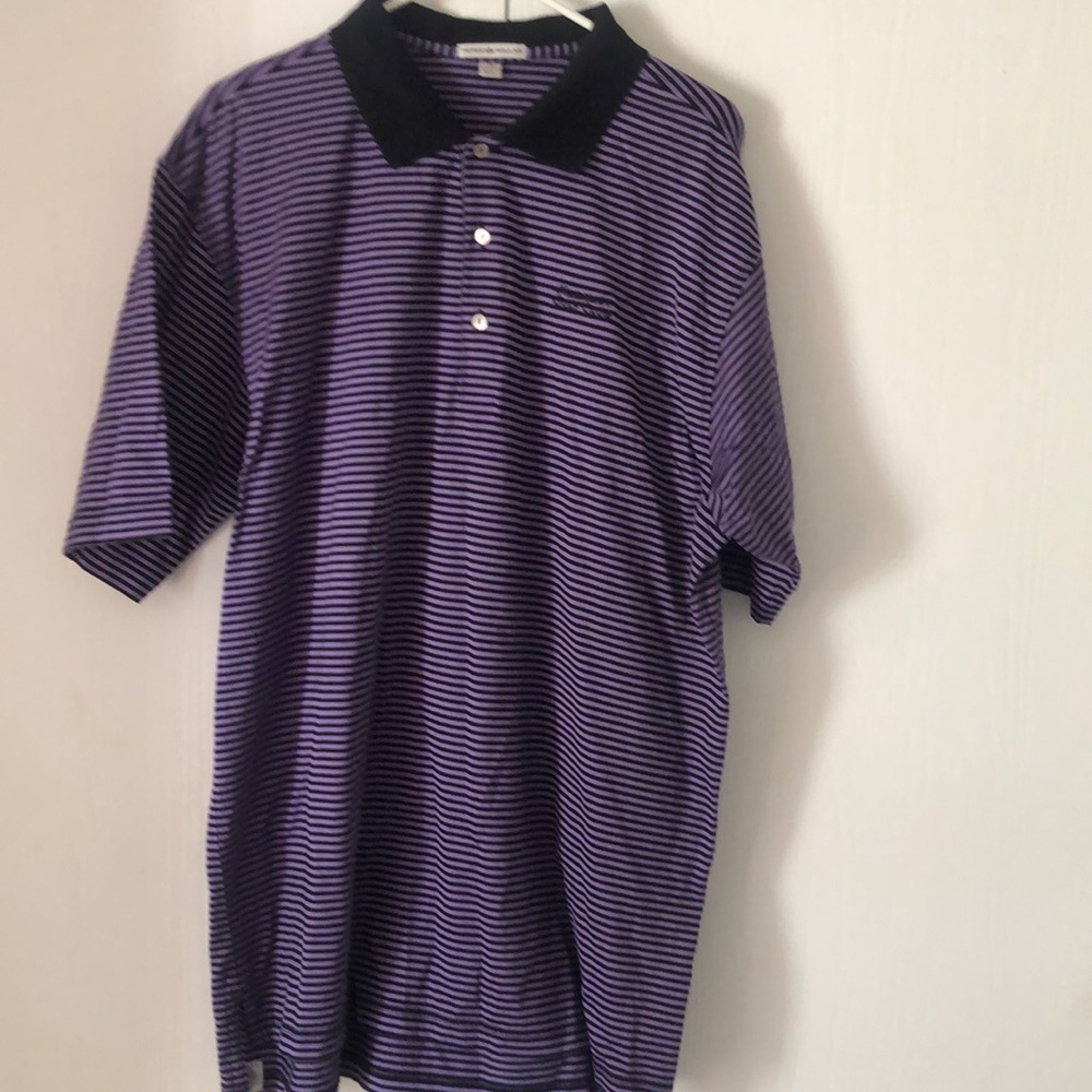 Peter Milllar spring medalist polo town crafted purple striped collar golf shirt - Picture 3 of 12